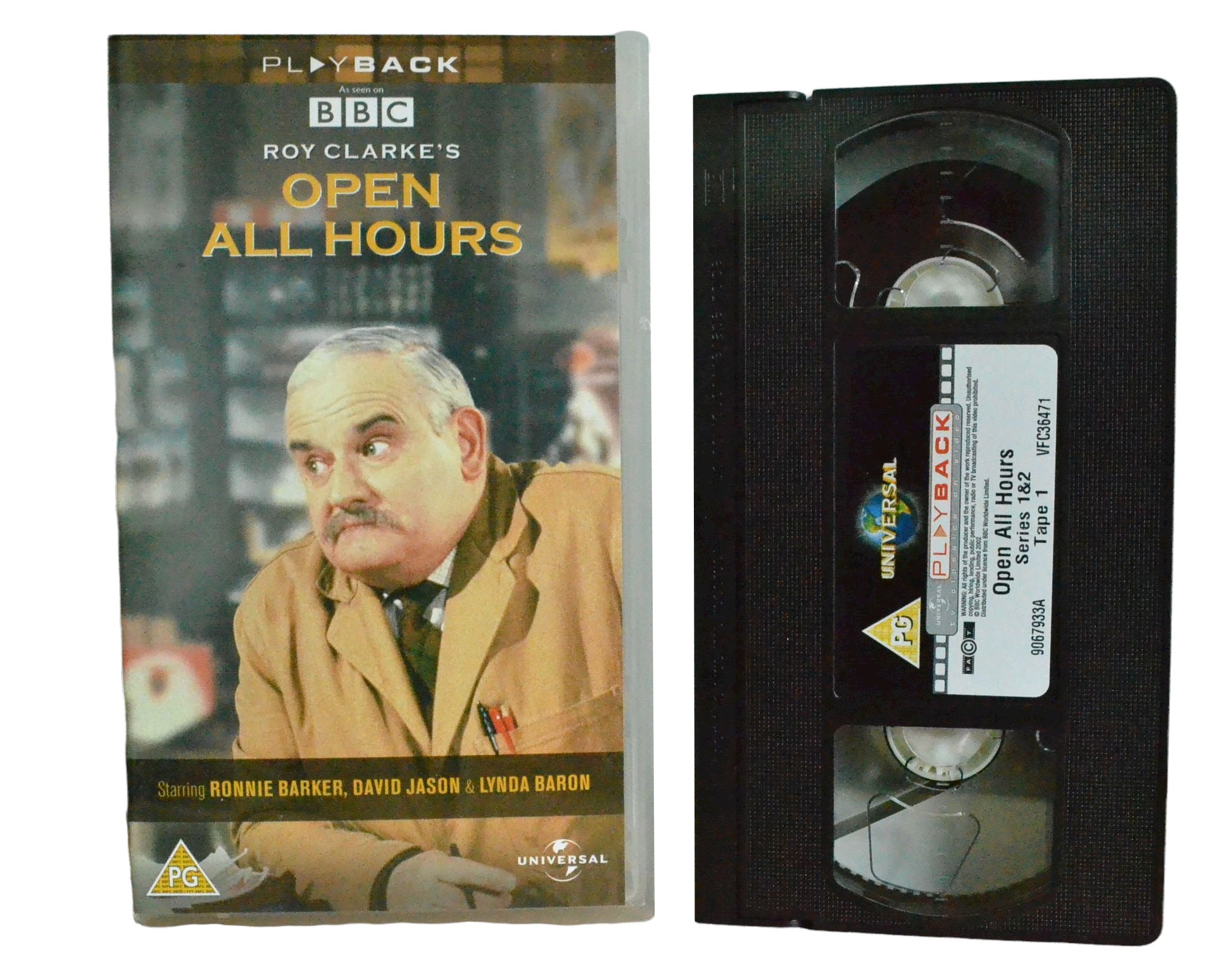 Roy Clarke's Open All Hours Series 1 & 2 - Tape 1 - Ronnie Barker - Play Back - Comedy - Pal VHS-