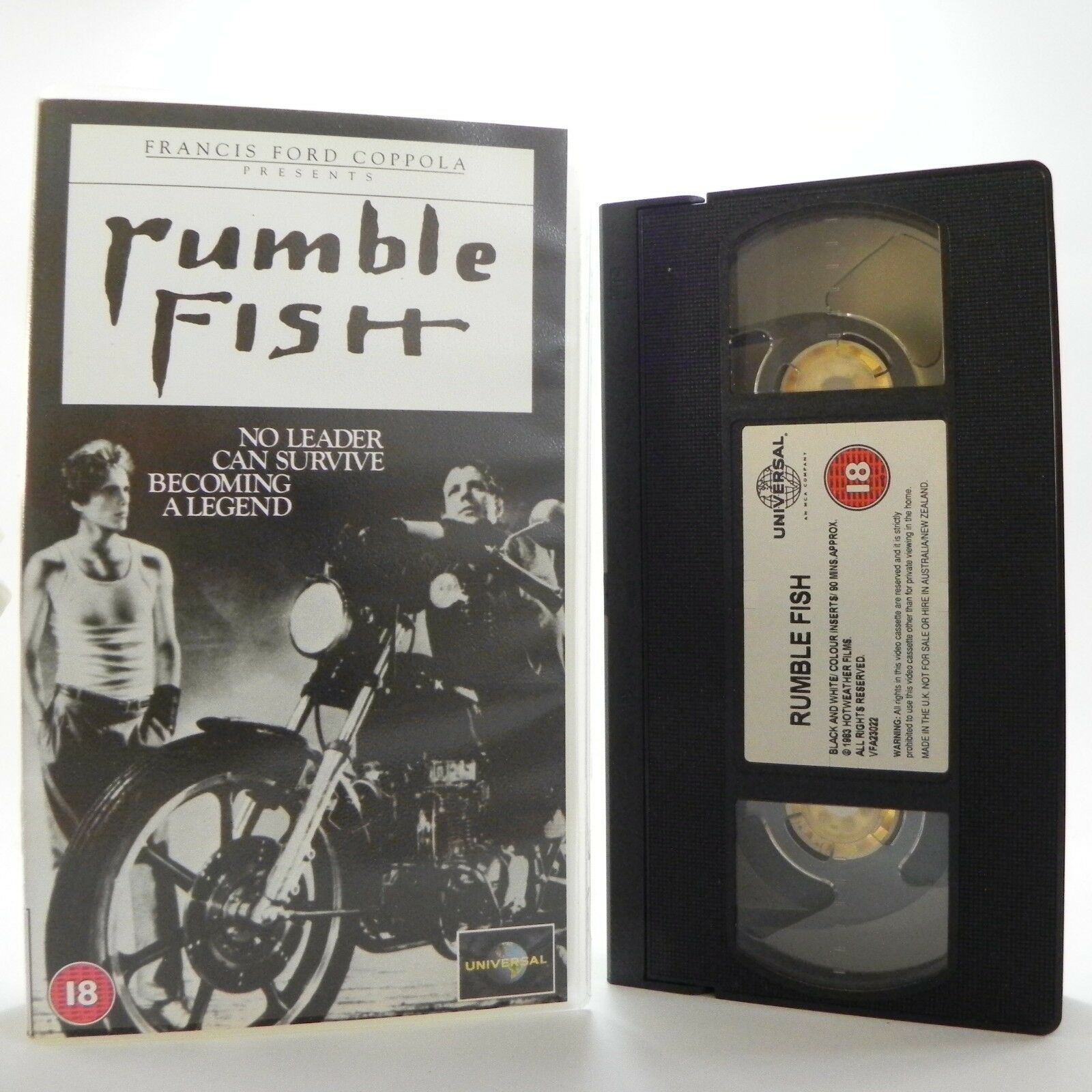 Rumble Fish: F.F.Coppola Film - By S.E.Hinton Novel - (1983) Drama - Pal VHS-