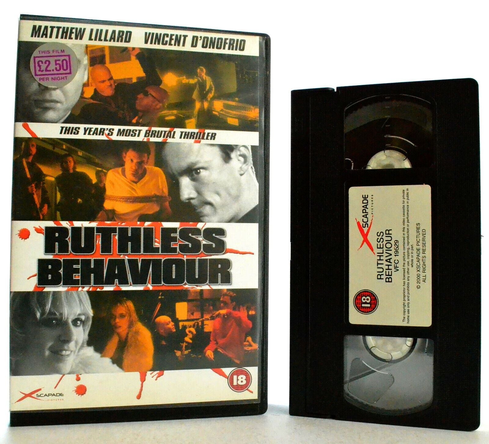 Ruthless Behaviour: Thriller (2000) - Large Box - Ex-Rental - M.Lillard - VHS-