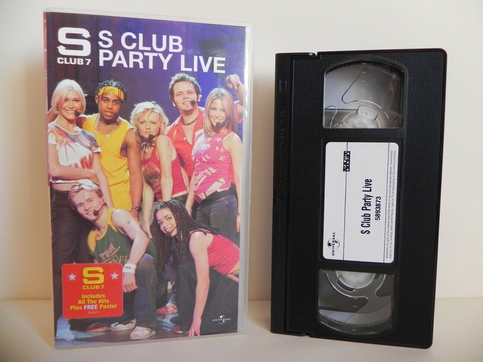 S Club 7 - S Club Party Live - All The Hits - Free Poster - Live Music - Pal VHS-