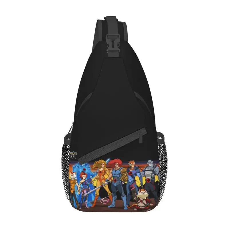 Thundercats Sling Bag - Anime Chest Backpack - Hi-Man Crossbody Travel Daypack-11-39x19x9cm-