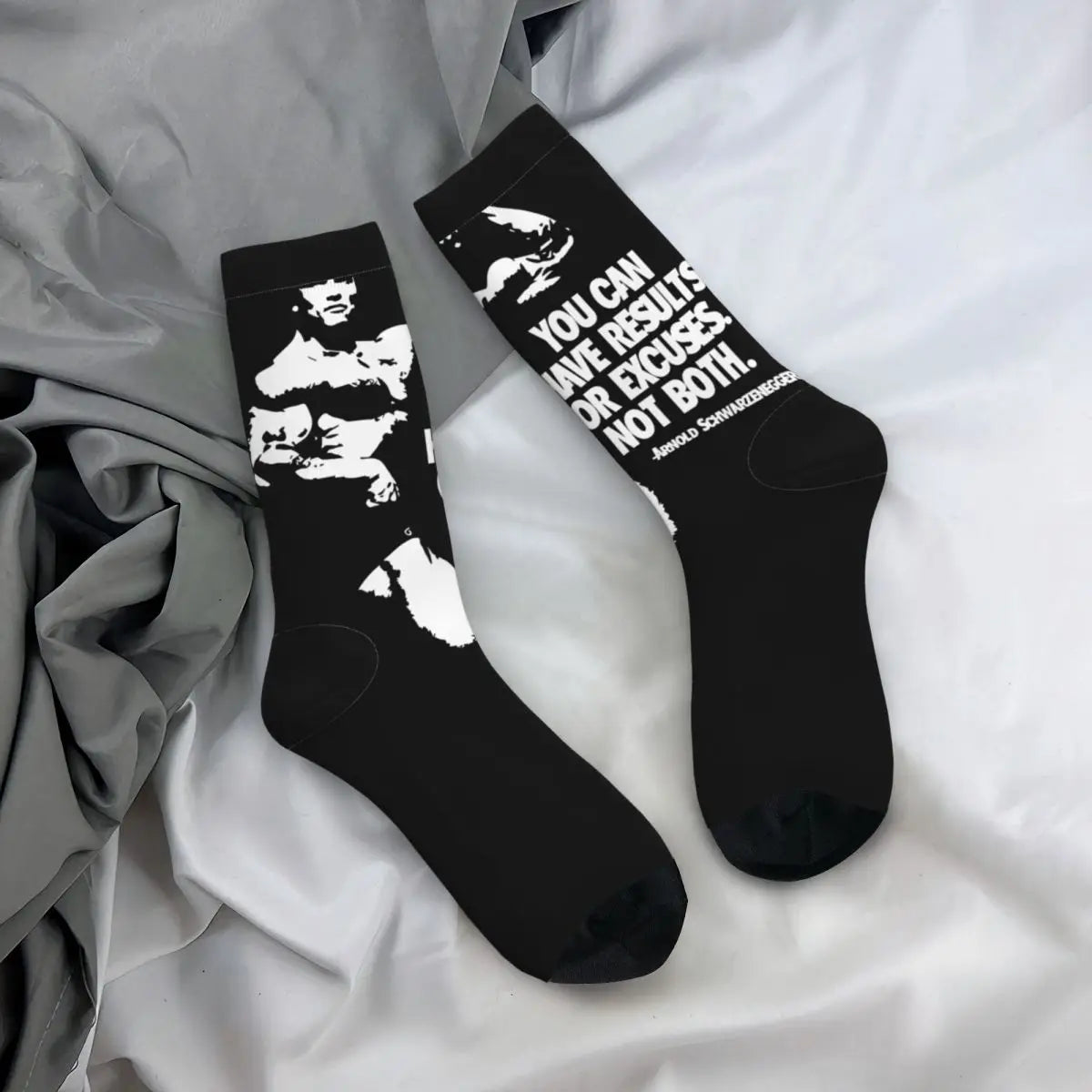 Arnold Schwarzenegger Bodybuilding Socks - Harajuku Graphic Running Socks for Men-as picture 2-One Size-