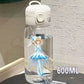 Cardcaptor Sakura Straw Water Bottle - 400ML/600ML Transparent Plastic Anti-Drop Cup for Students and Kids-6-14-