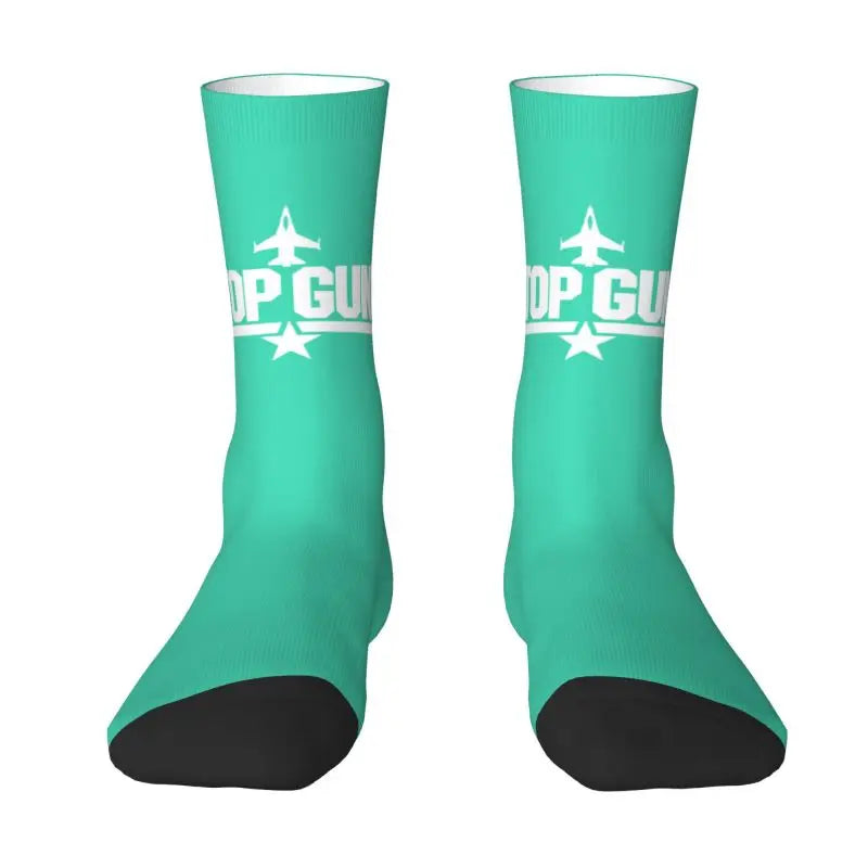 Maverick Top Gun Movie Socks - Women & Men Warm 3D Printing - Tom Cruise Inspired Basketball Sports Crew-10-One Size-