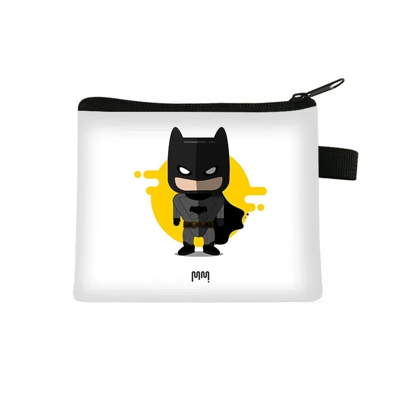 DC Anime Figure Justice League Batman Bruce Wayne Coin Purse Portable Card Case Coin Key Storage Bag Clutch Small Gifts-12-13.5x11 cm-