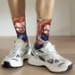 Chucky Childs Play Horror Movie Socks - Cool Unisex Design - Autumn Winter Non-slip Basketball Style-WHITE-One Size-