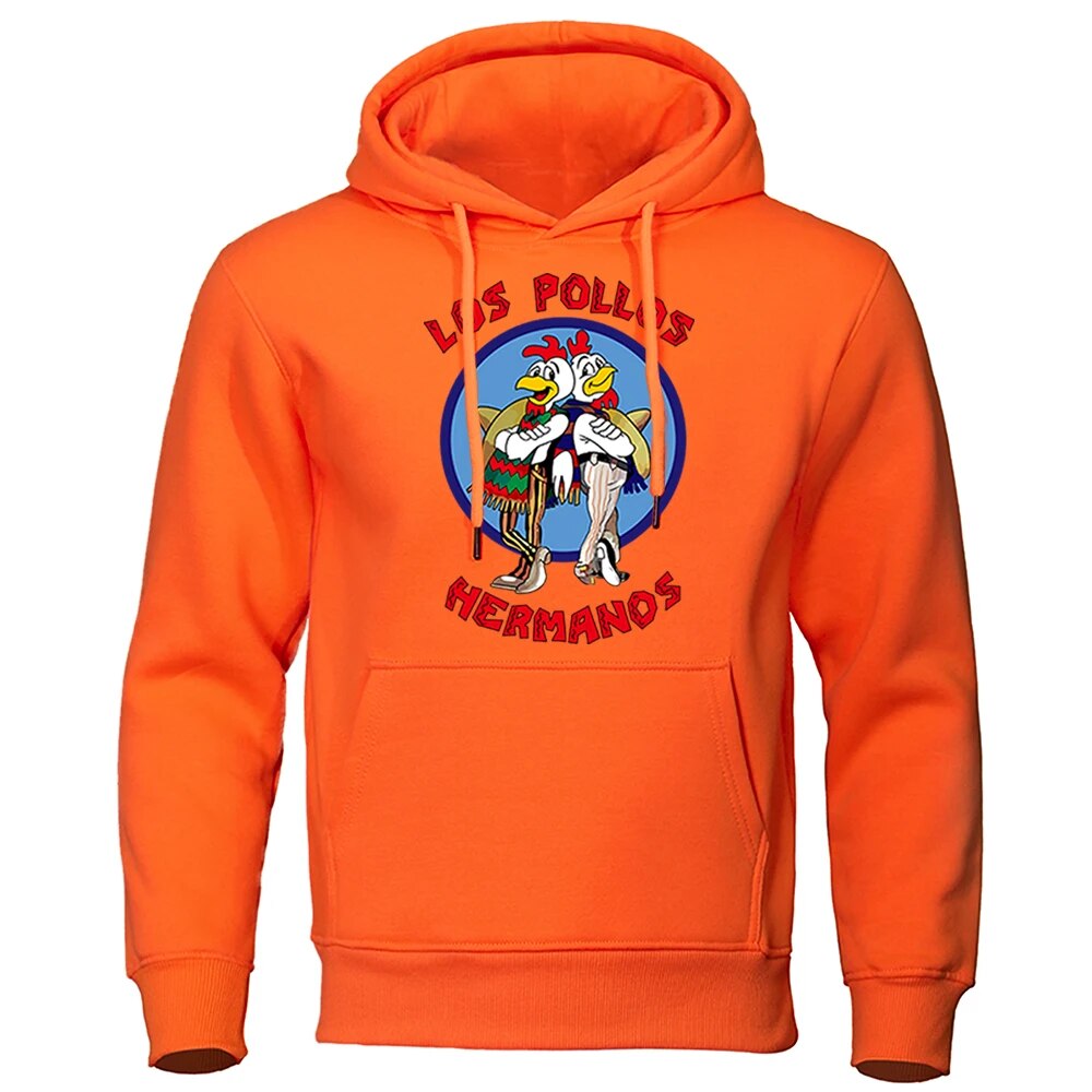 Los Pollos Hermanos Letter Print Men's Hoodie - Oversized-orange-XXL-