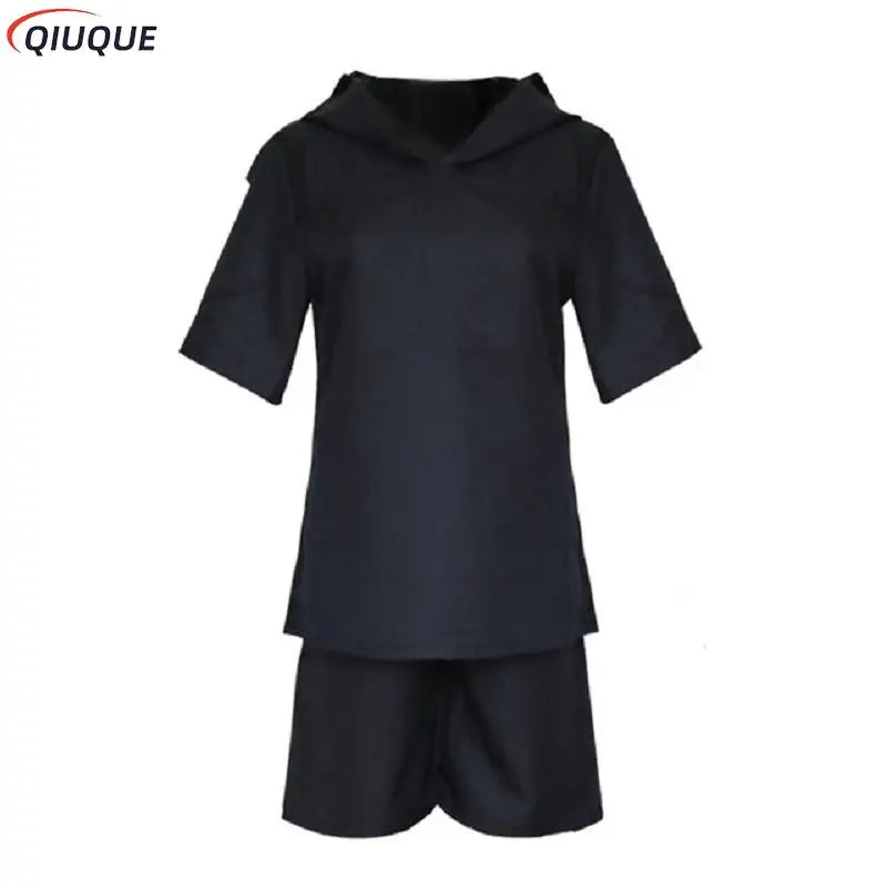 Japanese Anime Tokyo Ghoul Cosplay - Kaneki Ken Cosplay Costume with Hoodie, Jacket, Pants, Shorts, Full Set Outfits, Men's Uniforms, and Masks-Coat shorts-S-