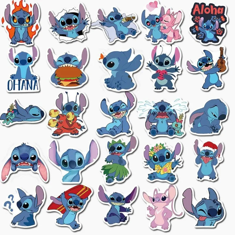 100pcs Kawaii Stitch Stickers Set - Waterproof Cartoon Vinyl Decals for Laptop & Books-100pcs-