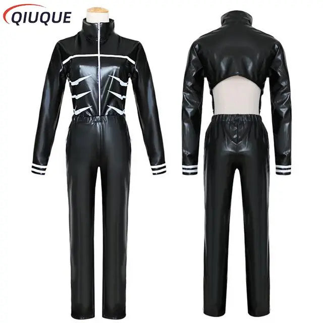 Japanese Anime Tokyo Ghoul Cosplay - Kaneki Ken Cosplay Costume with Hoodie, Jacket, Pants, Shorts, Full Set Outfits, Men's Uniforms, and Masks-Leather tops pants-S-