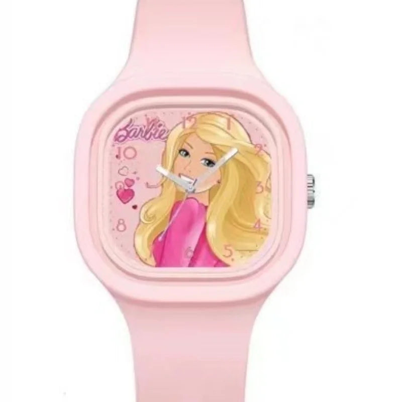 Barbie Kids Watch - Girls Cartoon Silicone Strap Wrist Watch - Children's Fashion Quartz Watches - Birthday Gifts-Barbie 02-