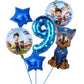 Paw Patrol Birthday Decorations Happy Birthday Backdrop Banner Plates Cups - Paper Tableware Set Balloons - Kids Boy Party Supplies-Number Balloon 9-