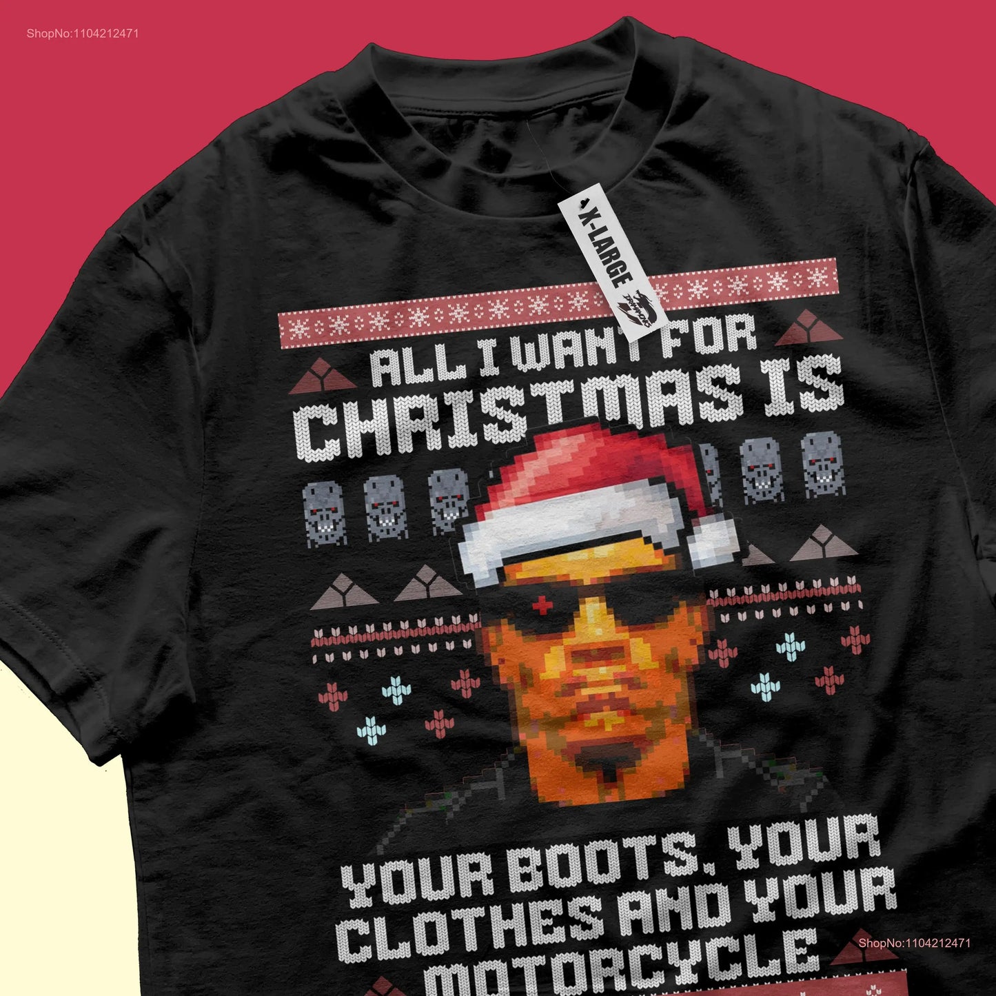 Christmas Terminator Arnold T2 Boots T-Shirt - 80s/90s Movies-Inspired Tee for Adults-