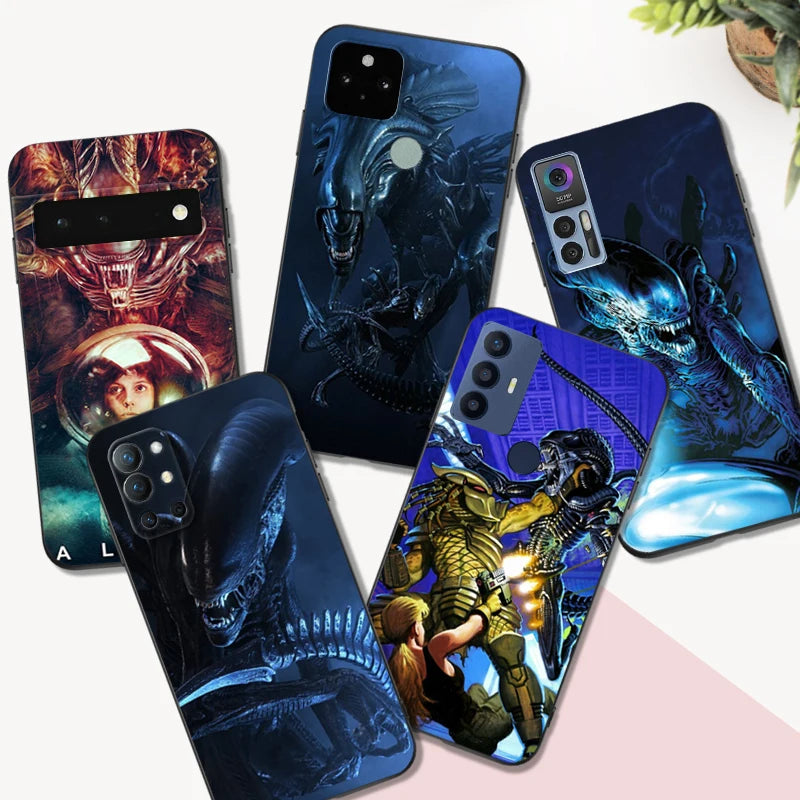 Xenomorph Aliens Predator Concept - TCL Phone Case - Suitable for 30 Plus, 303, 30XE, 30V, 30SE, E, 306, 305 - Black TPU Design.-