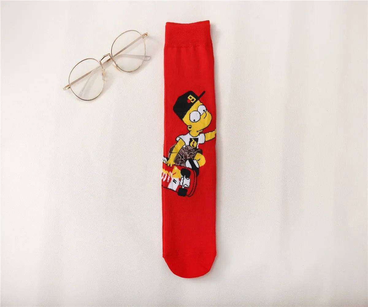 Simpsons Cotton Socks - Funny and Fashionable Hip-Hop Style - Perfect Gift for Girlfriend or Wife Simpsons Fan-9-EUR 35-42-