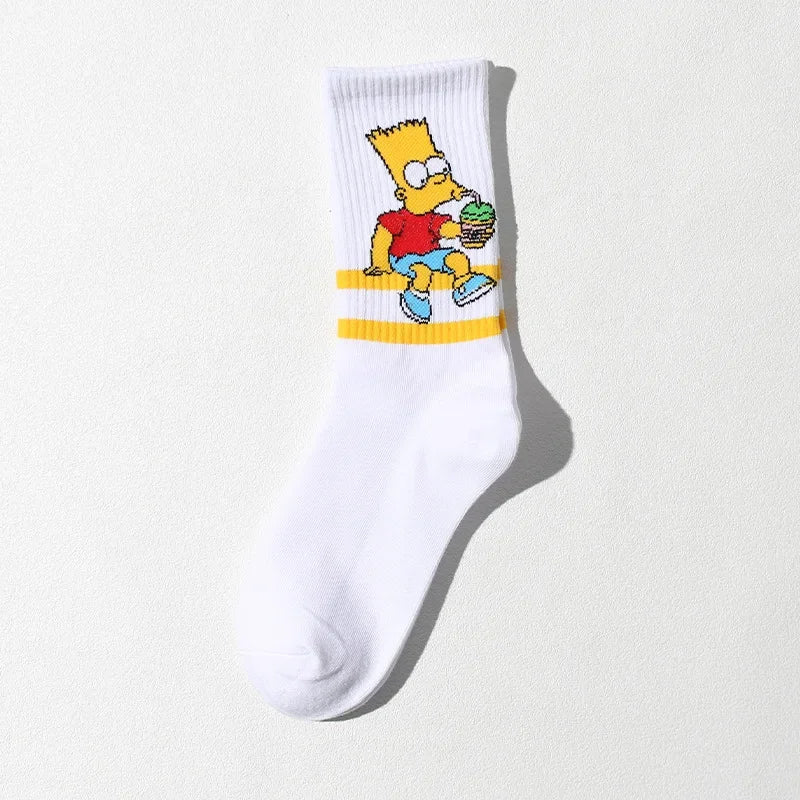 Simpsons Cotton Socks - Funny and Fashionable Hip-Hop Style - Perfect Gift for Girlfriend or Wife Simpsons Fan-4-EUR 35-42-