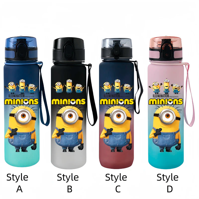 Despicable Me Minions Sports Water Bottle - 650ML Large Capacity Plastic Bottle for Outdoor Activities-xh11-Style D-