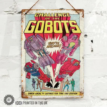 GoBots Metal Wall Sign - Retro 80s Toy Advert Mancave Bar Home Decor Gift for Fans-40x30cm-