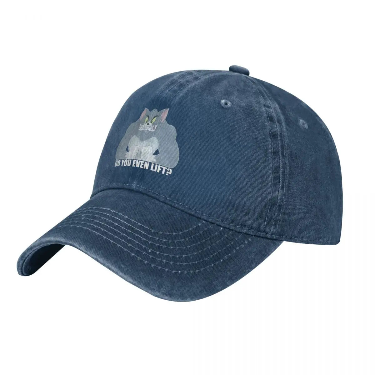 Washed Men's Baseball Cap Swole - Trucker Snapback Caps - Dad Hat Tom and Jerry Golf Hats-Navy Blue-One Size-