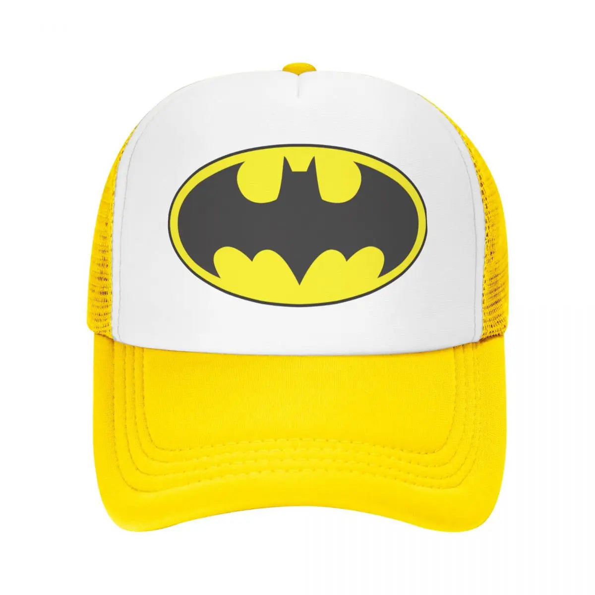 Bats Man Symbol Logo Trucker Cap Fitted Cartoon Dad Hat Trucker Worker Cap Racing Cap Snapback Caps Mesh Baseball Cap Summer-Yellow-One Size-