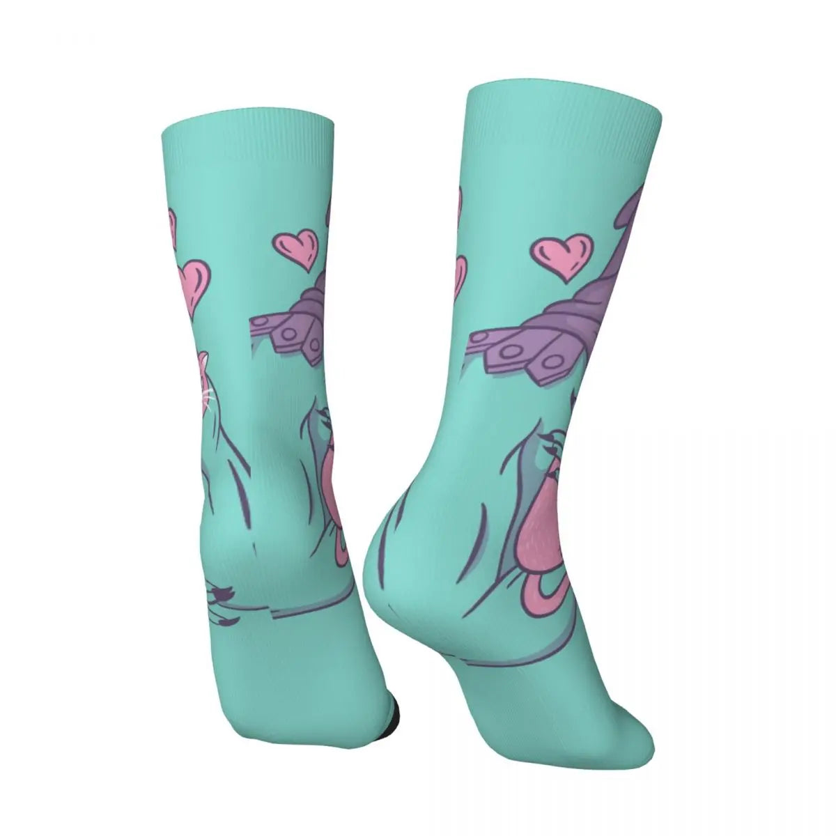 Retro Skeletor’s Cat Socks: Funny He-Man Battle Cat Anime Compression Socks for Casual Style - Perfect Gift Idea-WHITE-One Size-