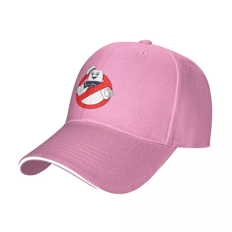 Y2K Marshmallow Mariner Ghostbusters Baseball Cap - Casual Sun Hat for Beach Camping-Pink-One Size-