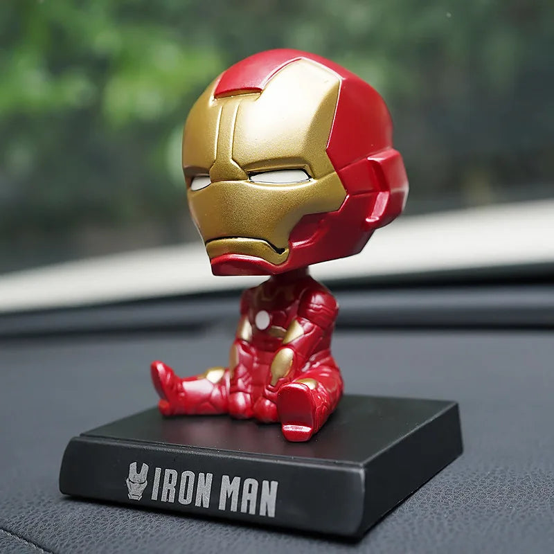 Marvel Iron Man Bobblehead Doll - Perfect for Car Decor or Collectible Gift for Avengers Fans-gang tie xia-