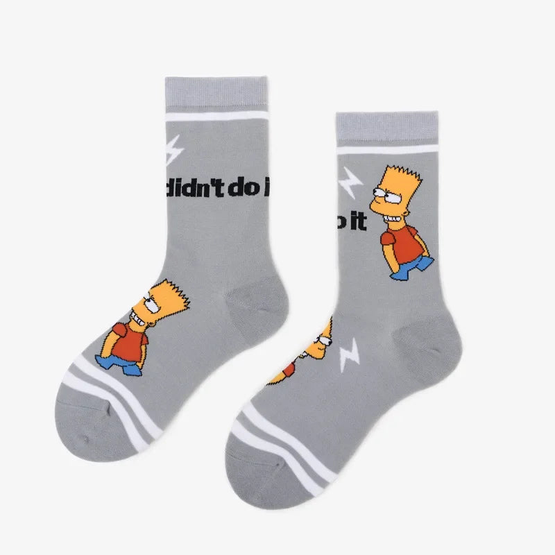 Simpsons Cotton Socks - Funny and Fashionable Hip-Hop Style - Perfect Gift for Girlfriend or Wife Simpsons Fan-21-EUR 35-42-