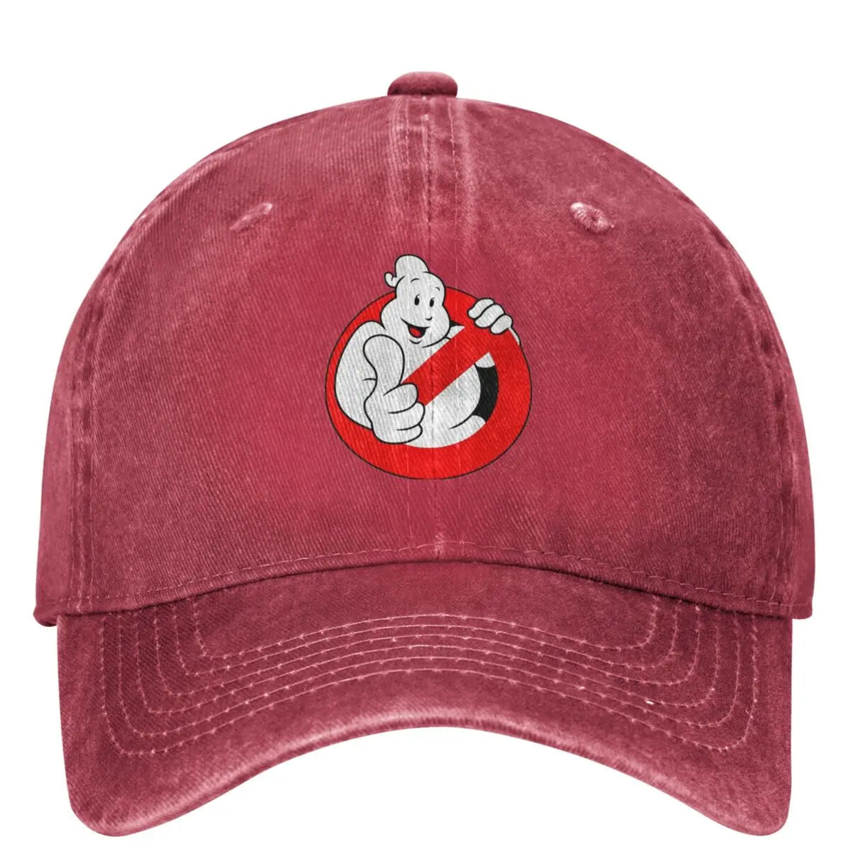 Funny Ghostbusters Denim Cap - Summer Hiking, Fishing, and Hip-Hop Hat for Men-Red-as picture-