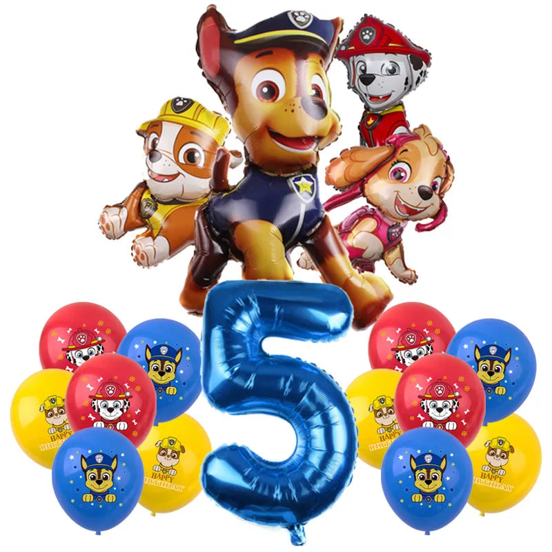 PAW Patrol Birthday Decoration Foil Balloon - Disposable Tableware Set Dog Chase Marshall Skye - For Kids Birthday Party Supplies-Balloon Set 5-29pcs-