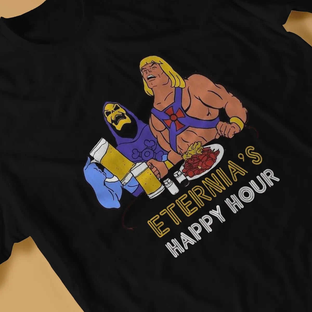 He-Man Beer Happy Hour T-Shirt: Vintage Masters of the Universe Homme Summer Streetwear - Gifts For Movie Lovers-