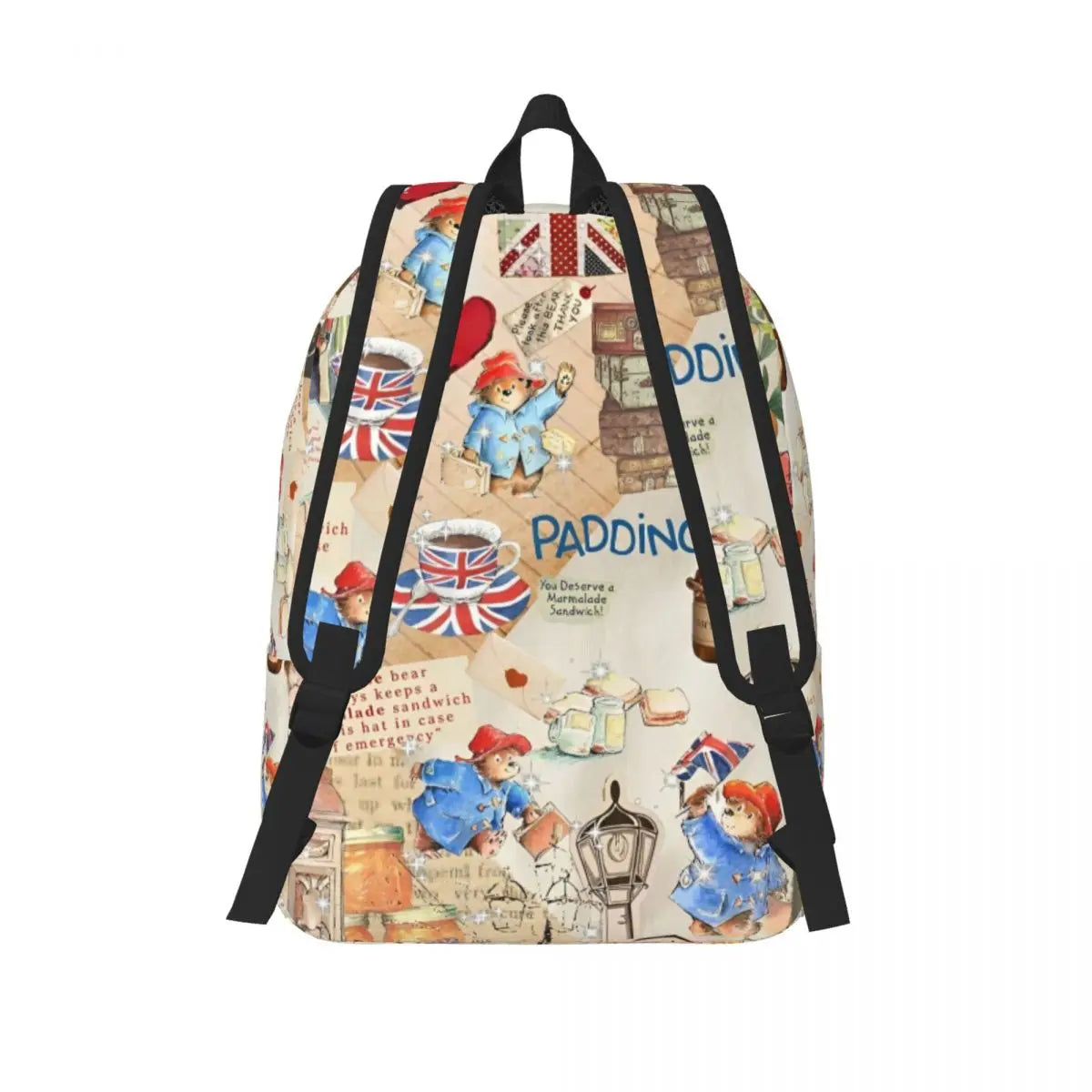 Britain Paddington Brown Bear Backpack for Men Women - Student Hiking Travel Daypack Cute Movie Cartoon College Shoulder Bag Gift-