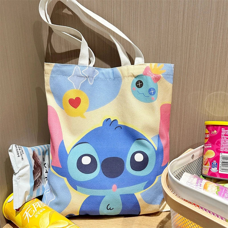 Stitch Canvas Shoulder Bag Tote - Cartoon Shopping Handbag for Girls Kids Gift-3-