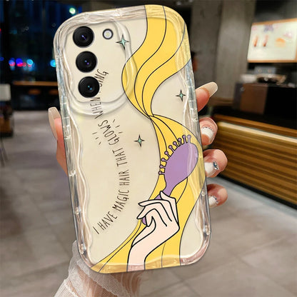 Disney Tangled Rapunzel Phone Case for Samsung Galaxy S21 - A54, A53, A52 Series Wave Oil Cover-S24Ultra 5G-WA10603CLE-