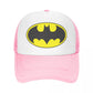 Bats Man Symbol Logo Trucker Cap Fitted Cartoon Dad Hat Trucker Worker Cap Racing Cap Snapback Caps Mesh Baseball Cap Summer-Pink-One Size-