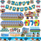 Paw Patrol Birthday Party Decorations Tableware Supplies Balloons Paper Party Plate Cup Napinks Gift Bag Baby Shower Kids Happy-