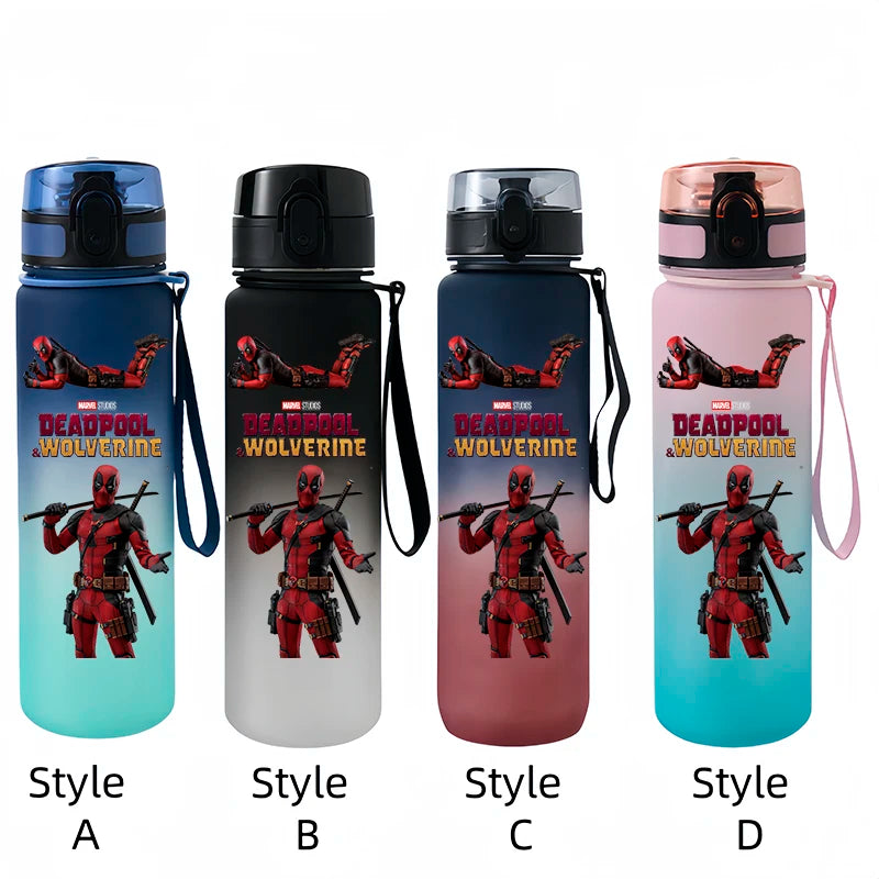 Marvel Deadpool and Wolverine Sports Bottle - 650ML Large Capacity Outdoor Straight Cup - Gift for Students-ss17-Style D-