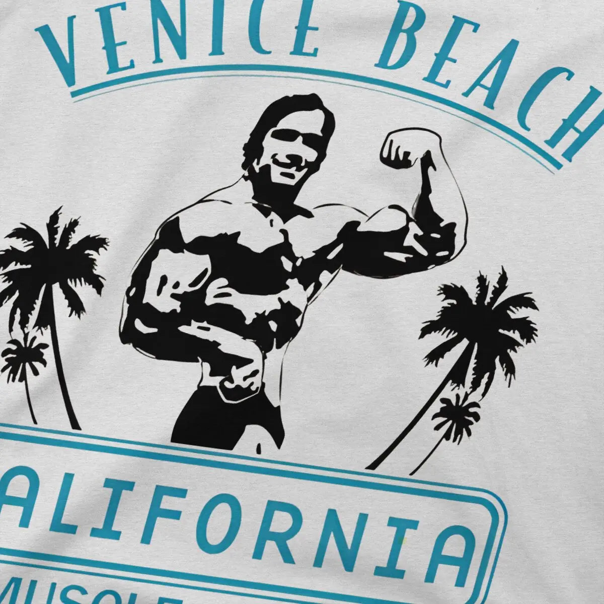 Arnold Schwarzenegger Muscle Beach T-Shirt - Grunge Summer Harajuku Tee for Men-