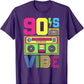 90s Vibe Funny Graphic Tee - Retro 1990s Style Fashion - Nineties Costume T-Shirt for Women & Men-PURPLE-L-