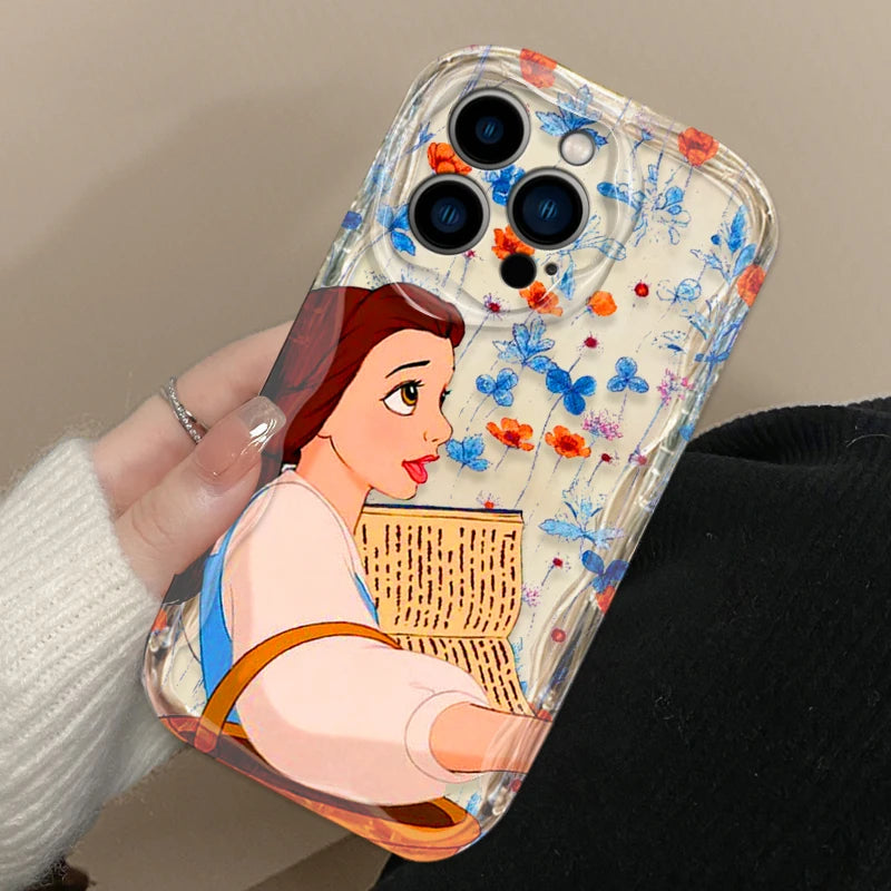 Beauty and the Beast Princess Phone Case for iPhone 15 14 13 12 11 - Wave Oil Cover for Protection-A04Wtou01-iPhone 7-