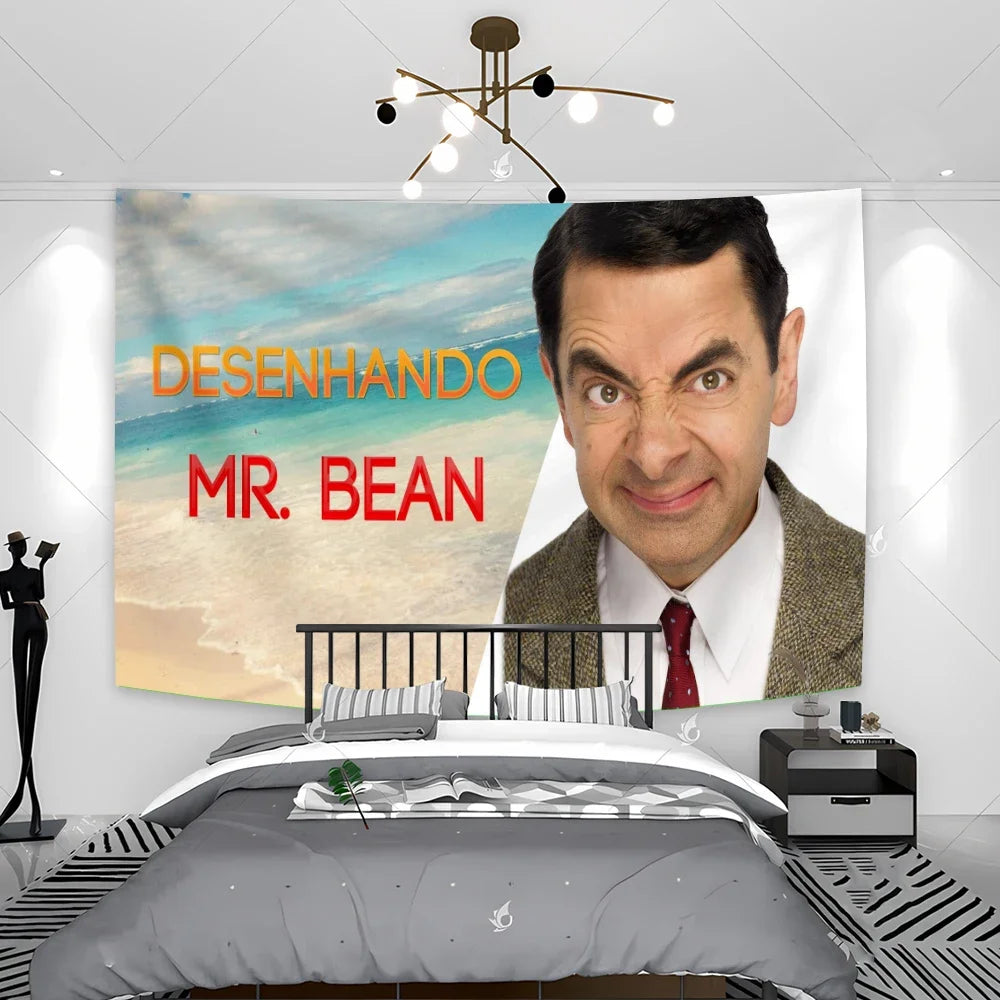 Funny Mr. Bean Painting Tapestry – 90x150cm Wall Hanging Room Decor and Bedding Carpet Aesthetic-2-40CMx60CM-