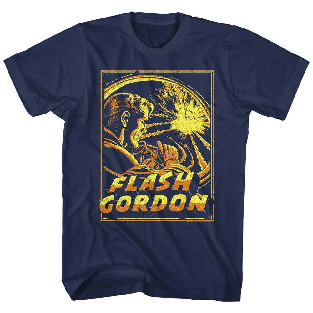 Flash Gordon Explosion T-Shirt - Space Rocket Planetary Vintage Comic Tee-