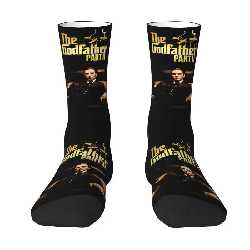 The Godfather Artwork Dress Socks - Men's & Women's Warm Fashion - Iconic Movie Crew Socks-9-Crew Socks-