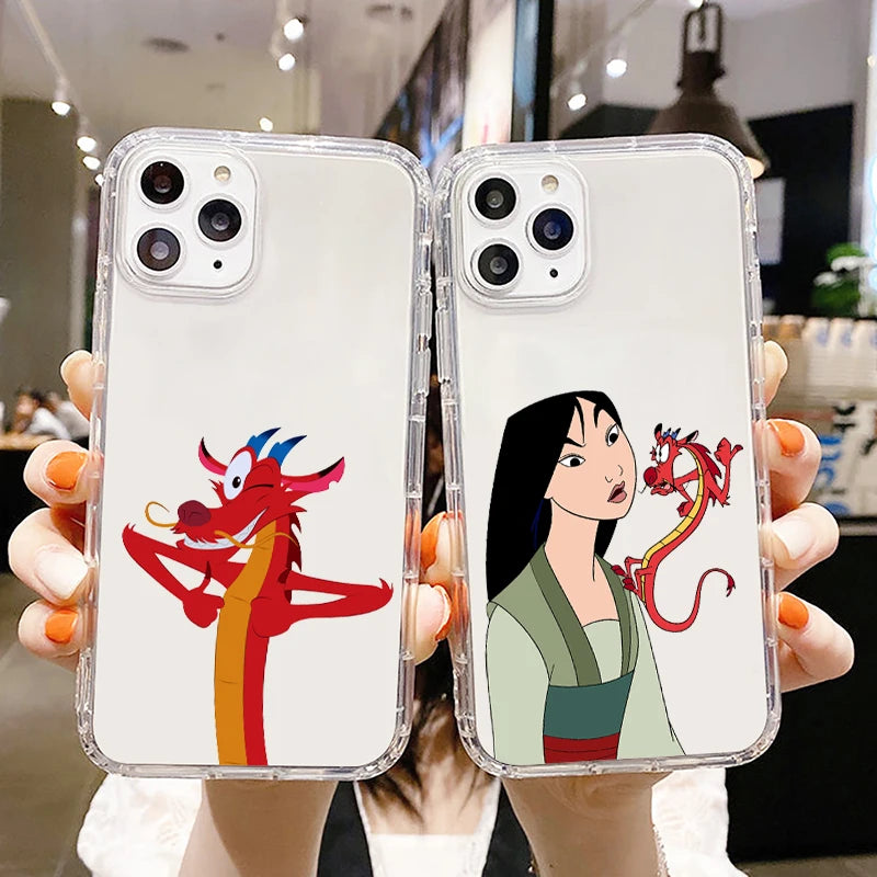 Disney Mulan Mushu Phone Case for iPhone 15 14 13 12 11 - Transparent Cover-