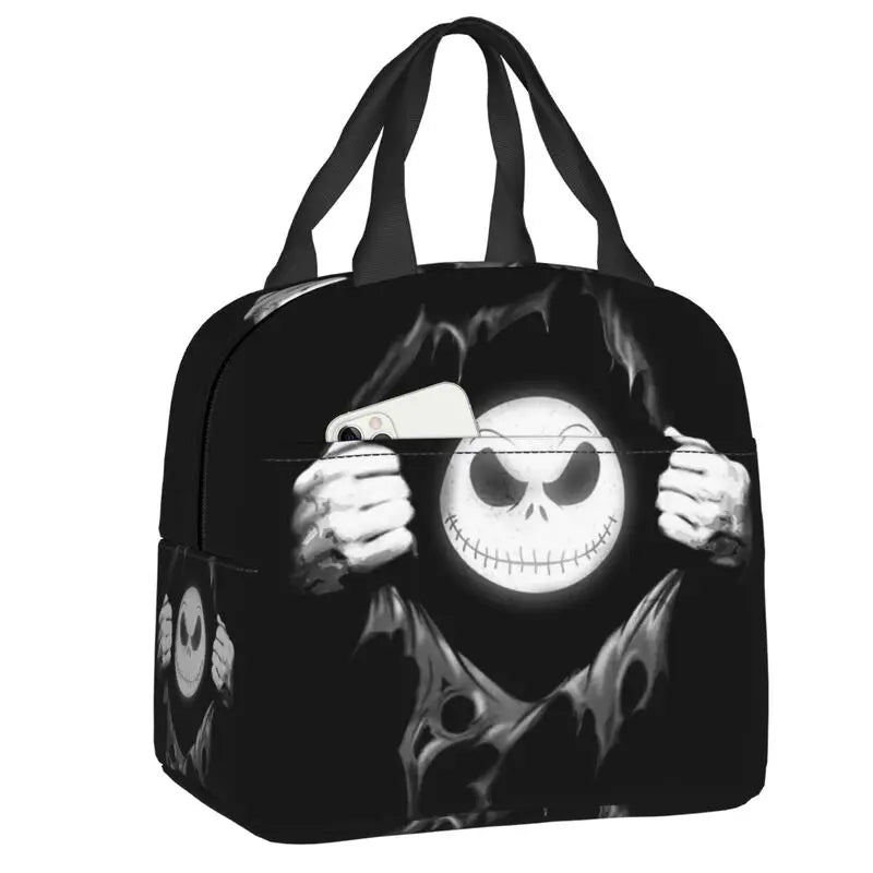 Tim Burton Christmas Lunch Box - Skull Jack Reusable Cooler - Perfect for Halloween-16-22x20x13cm-