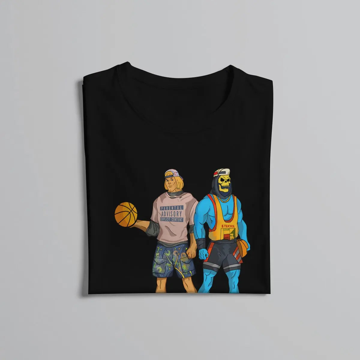 Real He-Man Can’t Jump T-Shirt: Punk Streetwear O-Neck Polyester Top - Retro 90's Movie Crossover - Gift For Dad-