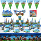 Paw Patrol Birthday Decorations Happy Birthday Backdrop Banner Plates Cups - Paper Tableware Set Balloons - Kids Boy Party Supplies-