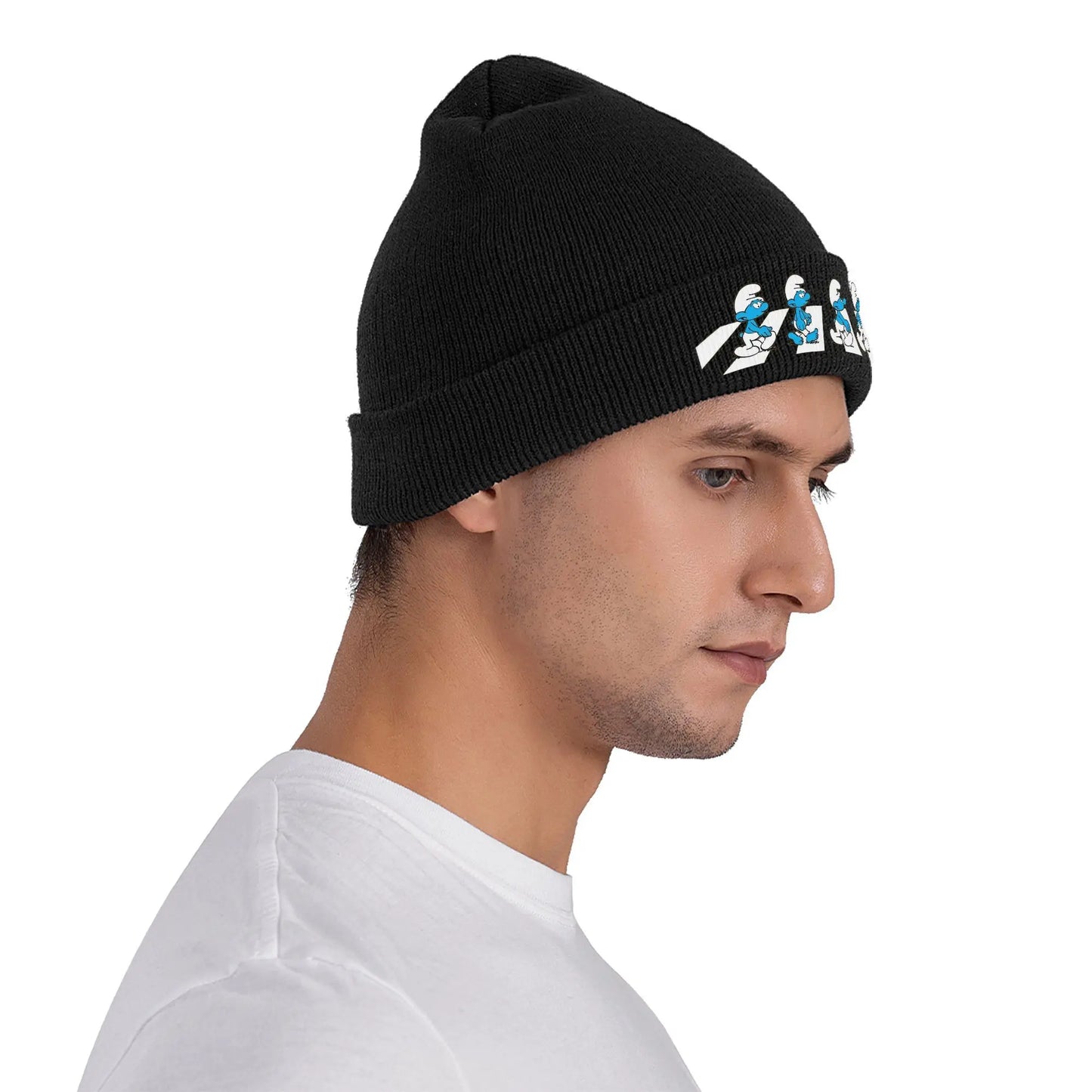 The Smurfs 90s Cartoon Beanie Hat - Warm Acrylic Knit Cap for Men Women, Retro Anime Winter Fashion Streetwear-