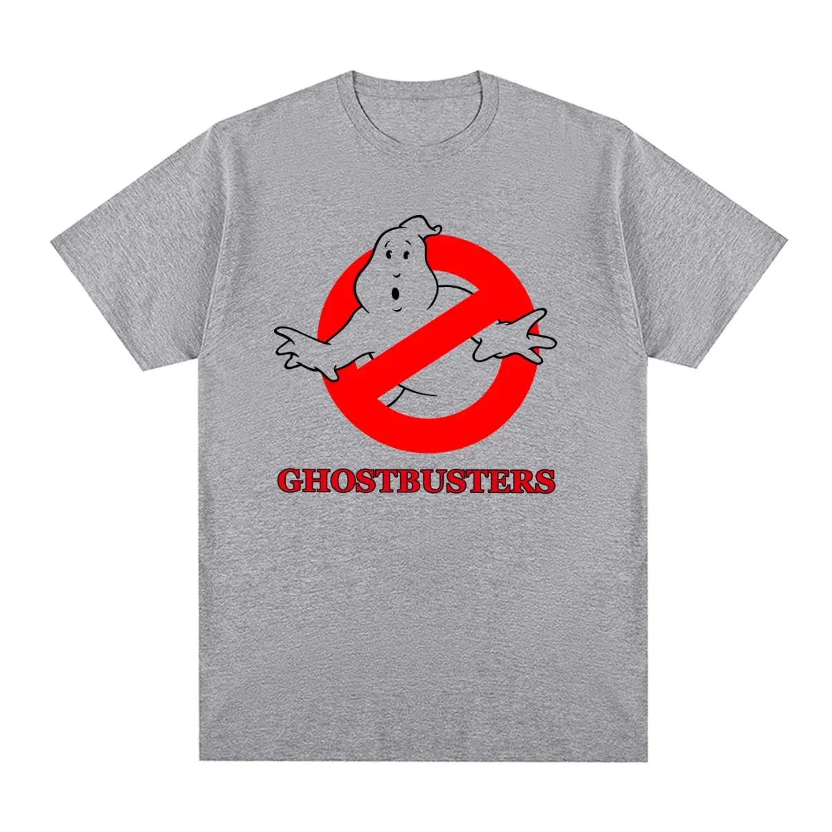 Ghostbusters Retro Music T-Shirt - Funny Vintage Cotton Short Sleeve Men’s Streetwear-GRAY-S-