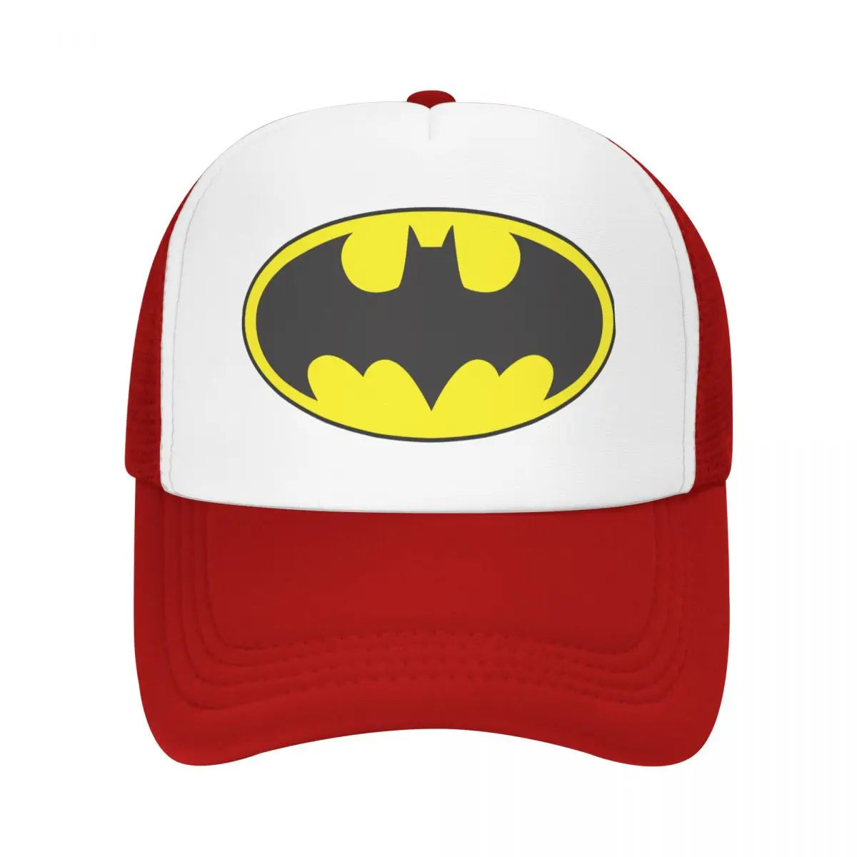 Bats Man Symbol Logo Trucker Cap Fitted Cartoon Dad Hat Trucker Worker Cap Racing Cap Snapback Caps Mesh Baseball Cap Summer-Red-One Size-